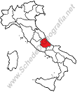 La posizione dell'Abruzzo in Italia