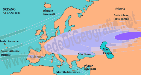 I venti freddi che soffiano sull'Europa in inverno