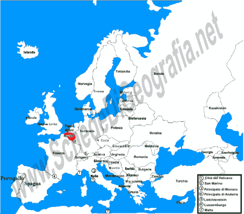 La posizione del Belgio in Europa