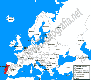 La posizione del Portogallo in Europa