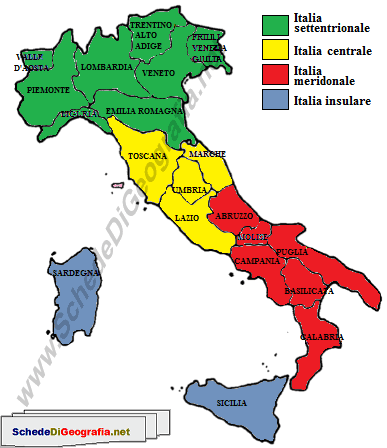 Italia settentrionale centrale meridionale insulare